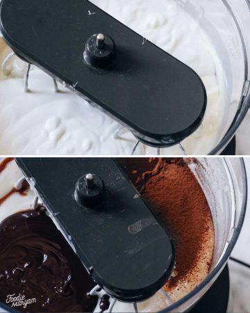 مرحله چهارم از طرز تهیه چیز کیک شکلاتی
