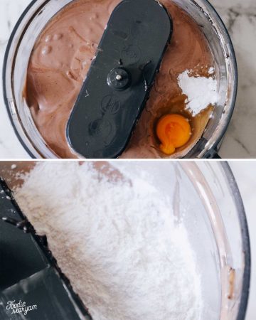 مرحله پنجم از طرز تهیه چیز کیک شکلاتی