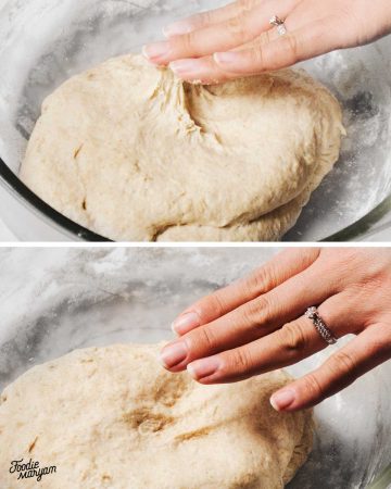 مرحله چهارم از طرز تهیه نان تابه‌ای